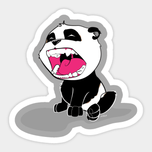 Screaming Panda Cub Sticker